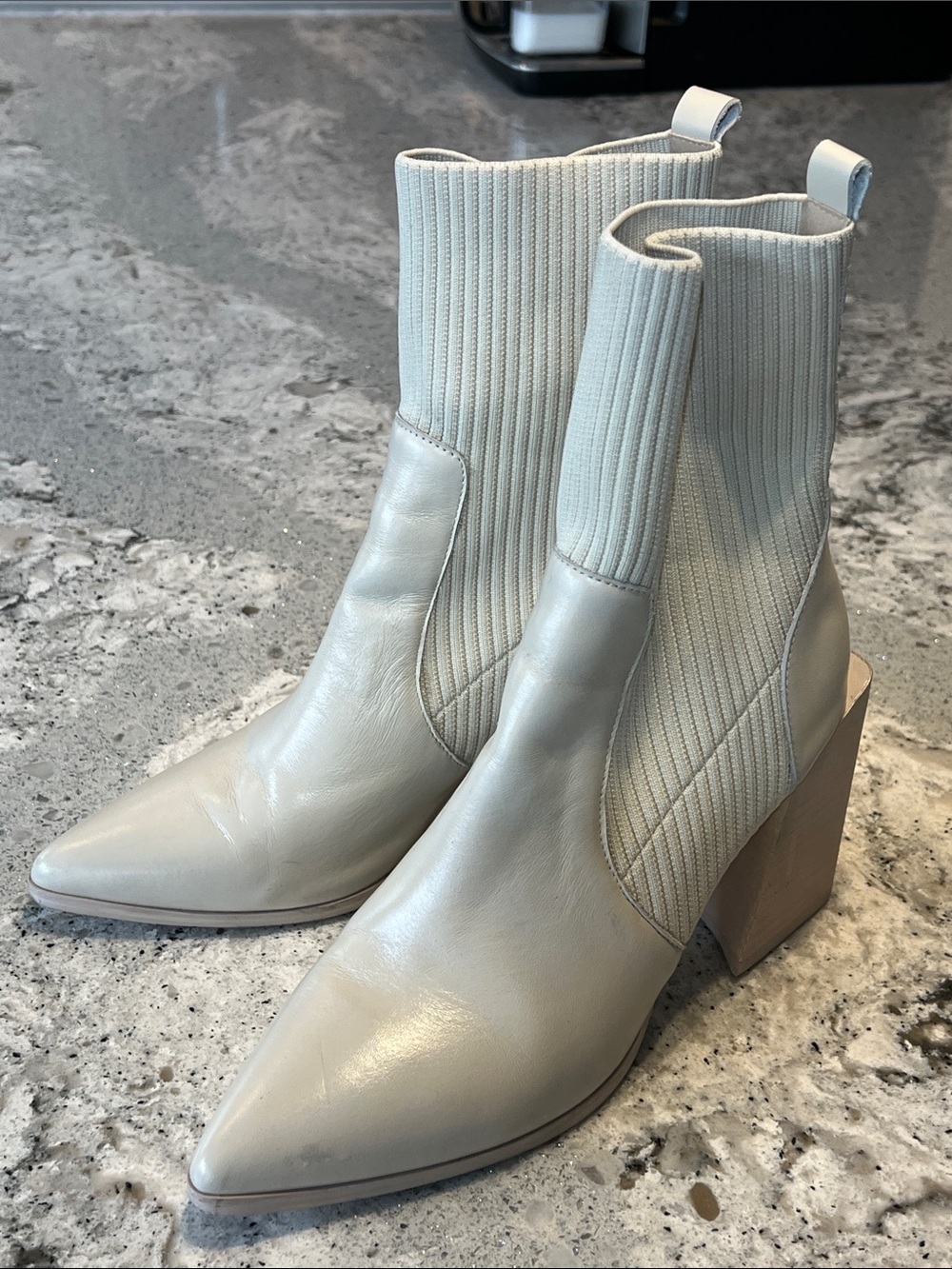 Steve Madden Tackle Sock Booties - Bone Leather - Size 7.5 EUC - Picture 10 of 10